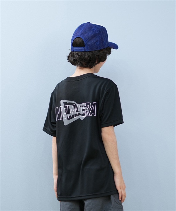 NEW ERA ニューエラ 半袖 Tシャツ キッズ ジュニア 子供 Youth テック Overlap Logo ブラック 14414382
