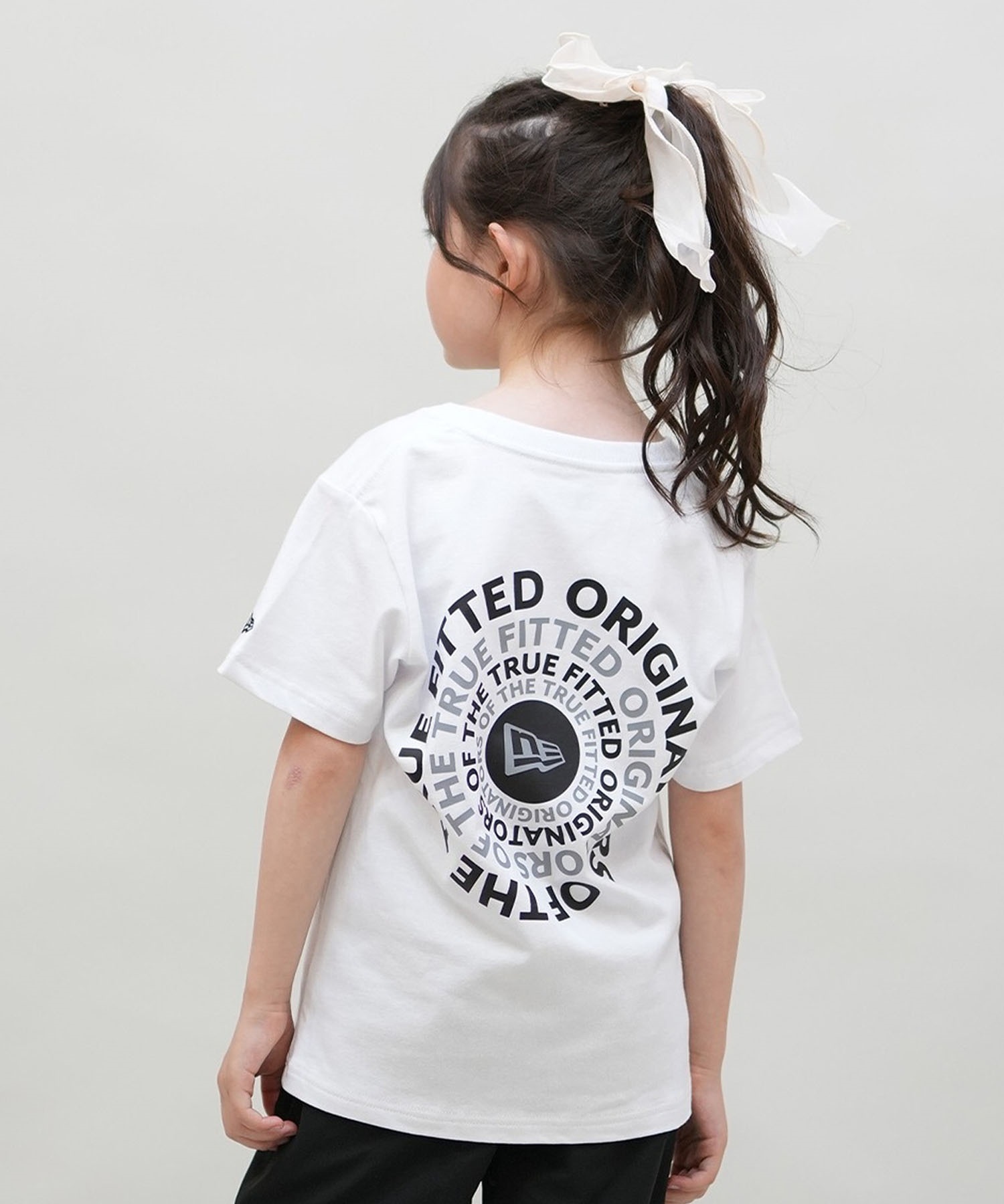 NEW ERA ニューエラ 半袖 Tシャツ キッズ バックプリント Youth 半袖 コットン Tシャツ Circle OOTTF 14414389(WHT-130cm)
