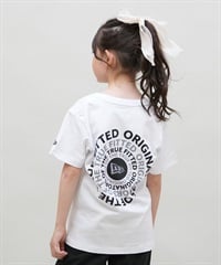 NEW ERA ニューエラ 半袖 Tシャツ キッズ バックプリント Youth 半袖 コットン Tシャツ Circle OOTTF 14414389(WHT-130cm)