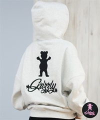GRIZZLY グリズリー プルオーバー パーカー レディース バックプリント ロゴ 裏起毛 BIG EMBROIDERY BEAR G25FW-4332(BLK-M)