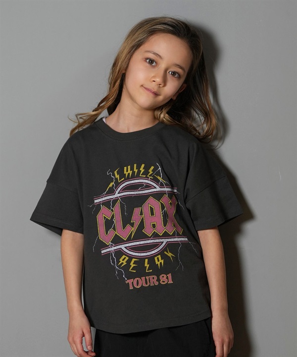 CHILLAX チラックス 半袖 Tシャツ キッズ ジュニア 子供 ヴィンテージ加工 ロゴ 252CL3ST563