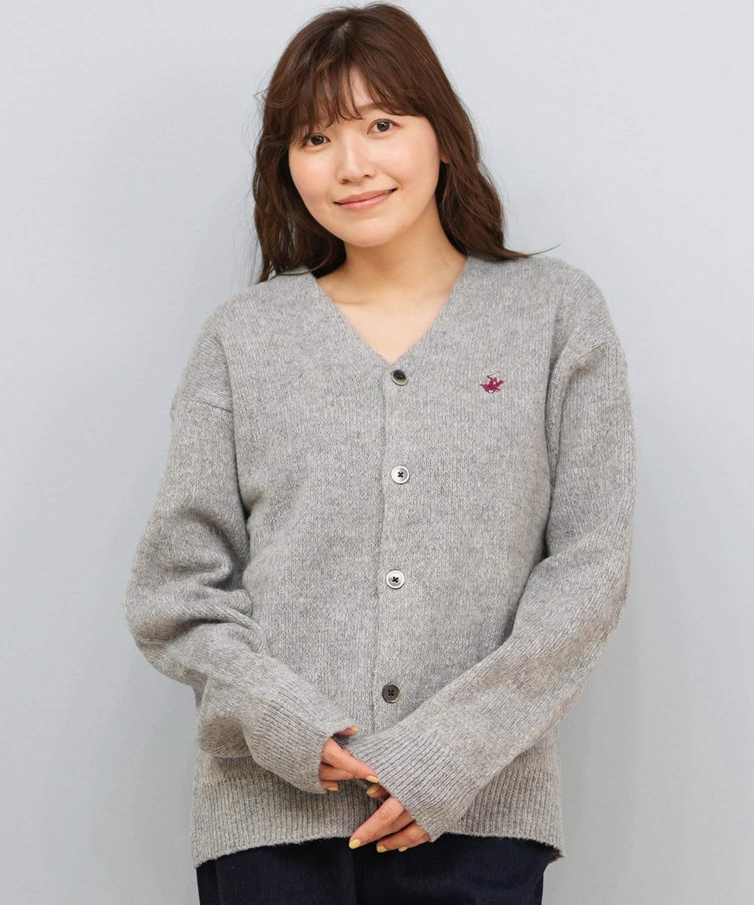 BEVERY HILLS P.C ビバリーヒルズポロクラブ ニット セーター カーディガン レディース シンプル ワンポイント 5487-6750(29GY-M)