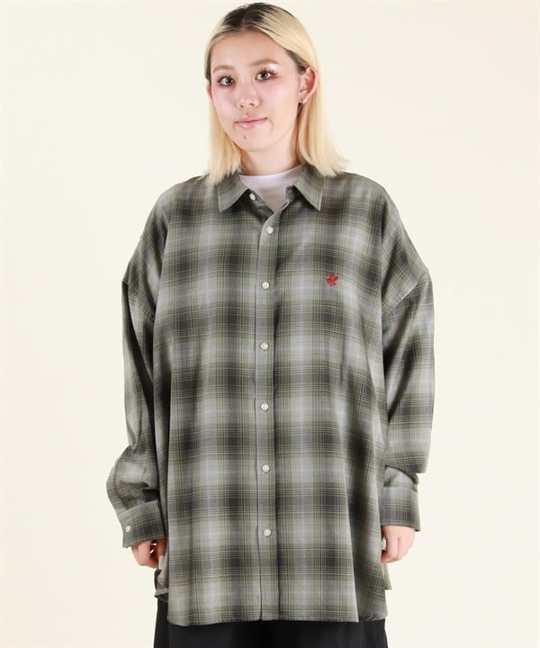 BEVERY HILLS P.C ビバリーヒルズポロクラブ 長袖 シャツ レディース チェック オーバーサイズ 5487-6140