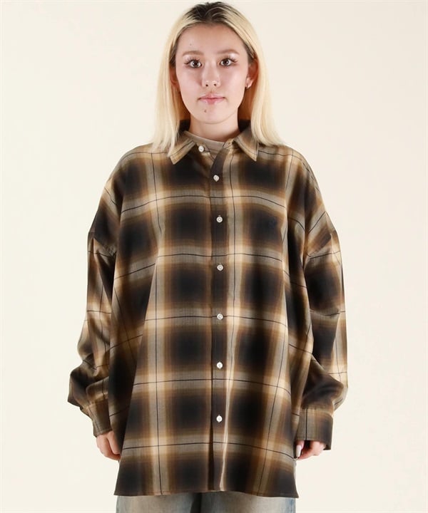 BEVERY HILLS P.C ビバリーヒルズポロクラブ 長袖 シャツ レディース チェック オーバーサイズ 5487-6140