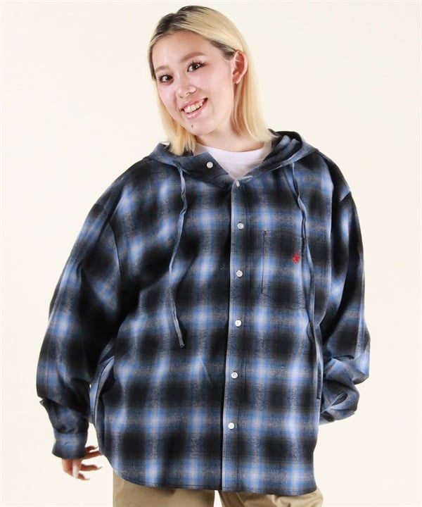 BEVERY HILLS P.C ビバリーヒルズポロクラブ 長袖 シャツ レディース チェック フード付き 5487-6141