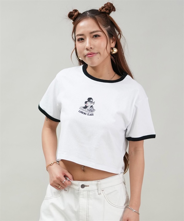LURKING CLASS ラーキングクラス 半袖 Tシャツ レディース クロップド丈 ミニTシャツ ST25STM04W ムラサキスポーツ限定