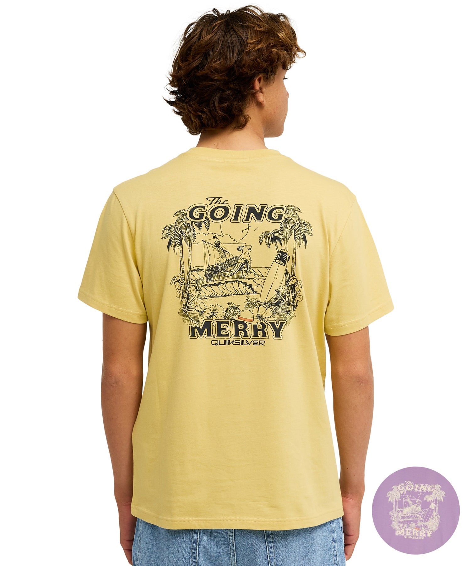 QUIKSILVER クイックシルバー  半袖 Tシャツ メンズ コラボ ONE PIECE X QUIKSILVER MERRY SS EQYZT08510(PLA0-S)