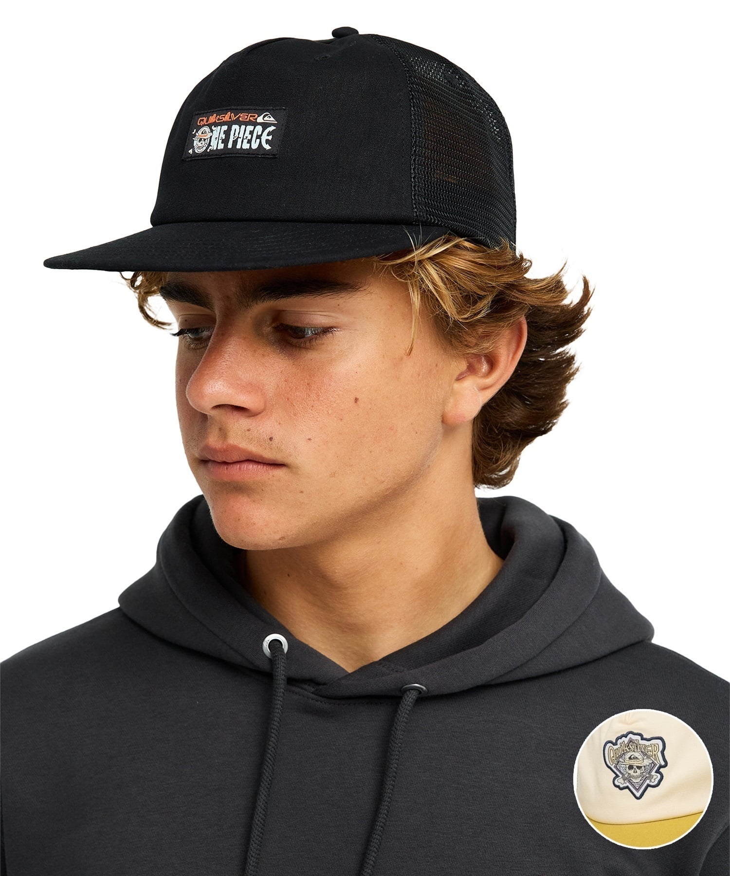 QUIKSILVER クイックシルバー キャップ コラボ ONE PIECE X QUIKSILVER OPQS DRIFTER TRUCKER EQYHA03517(BWT-FREE)
