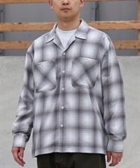 DEAR LAUREL ディアローレル 長袖 シャツ メンズ オンブレチェック 吸水速乾 DL26S-2601(BLK-M)