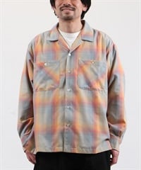 DEAR LAUREL ディアローレル 長袖 シャツ メンズ オンブレチェック 吸水速乾 DL26S-2601(MUL-M)