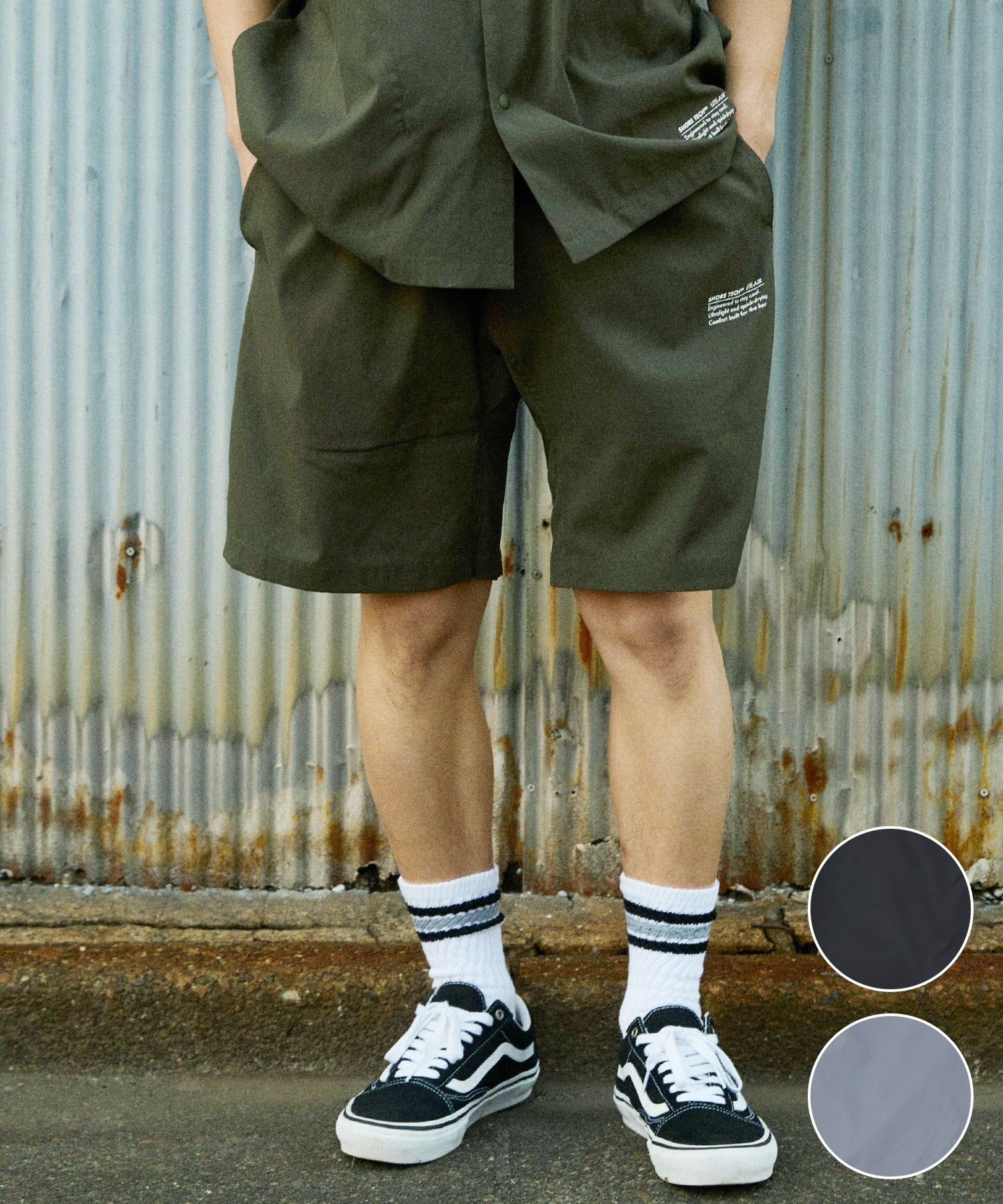 DEAR LAUREL ディアローレル ショーツ ハーフパンツ メンズ セットアップ対応 SHORE TECH SHORTS DL26S-3301(BLK-M)
