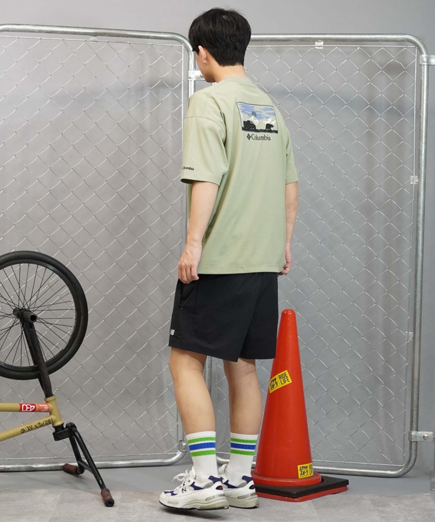 【ムラサキスポーツ限定】columbia コロンビア メンズ オーバーサイズ Tシャツ 半袖T UVケア バックプリント PM4502(348-M)