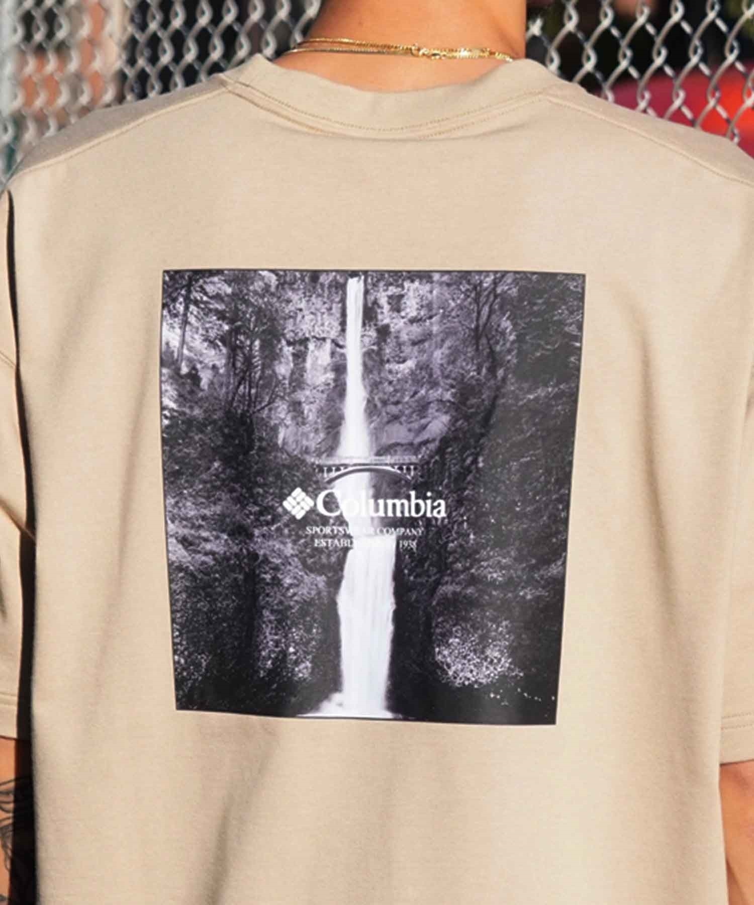 【ムラサキスポーツ限定】columbia コロンビア メンズ オーバーサイズ Tシャツ 半袖T UVケア バックプリント PM4502(266-M)