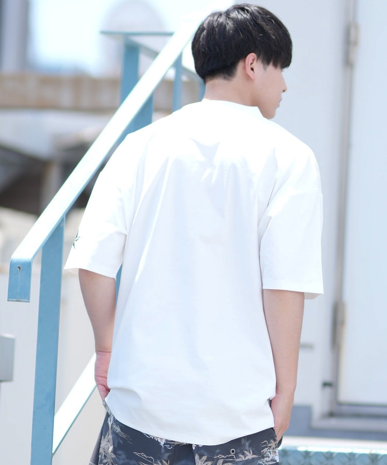 DEVILUSE デビルユース メンズ ラッシュガード 半袖 Tシャツ オーバーサイズ 水陸両用 ムラサキスポーツ限定 243OO1ST301DU(WHT-M)