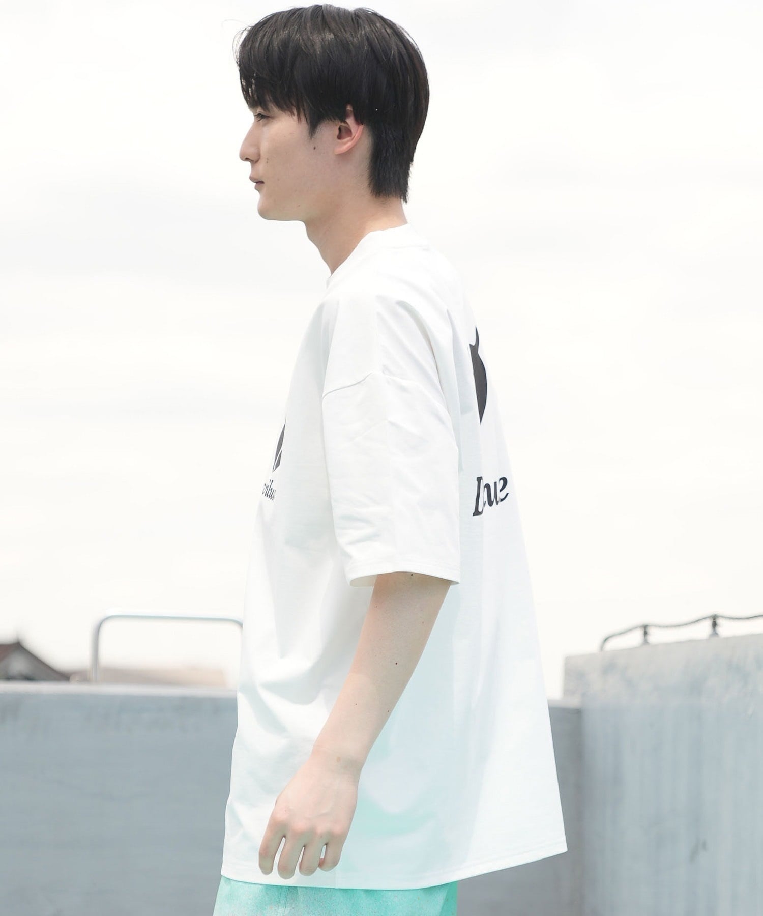 DEVILUSE デビルユース メンズ ラッシュガード 半袖 Tシャツ オーバーサイズ 水陸両用 ムラサキスポーツ限定 243OO1ST303DU(WHT-M)