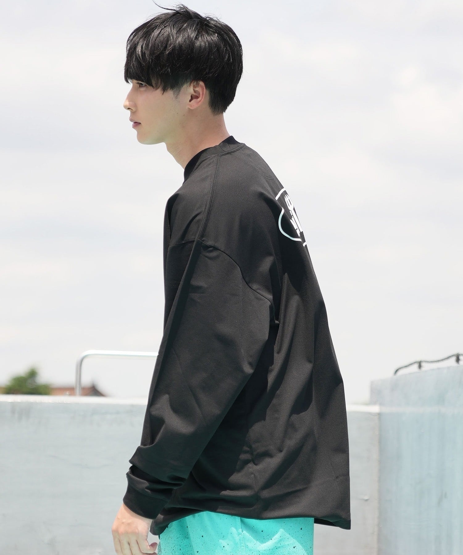 DEVILUSE デビルユース メンズ ラッシュガード 長袖 Tシャツ オーバーサイズ 水陸両用 ムラサキスポーツ限定 243OO1LT089DU(WHT-M)