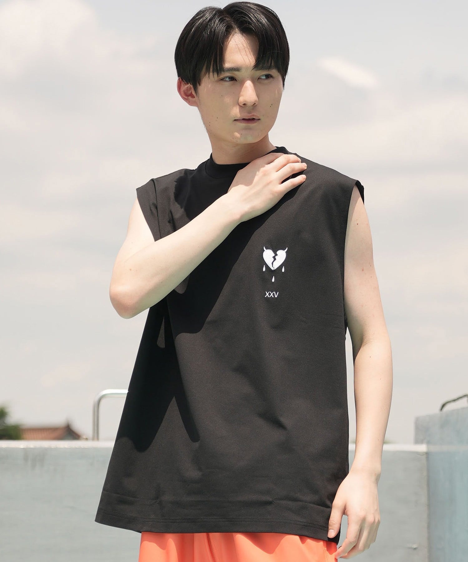 DEVILUSE デビルユース メンズ ラッシュガード ノースリーブ タンクトップ 水陸両用 ムラサキスポーツ限定 243OO1ST307DU(WHT-M)