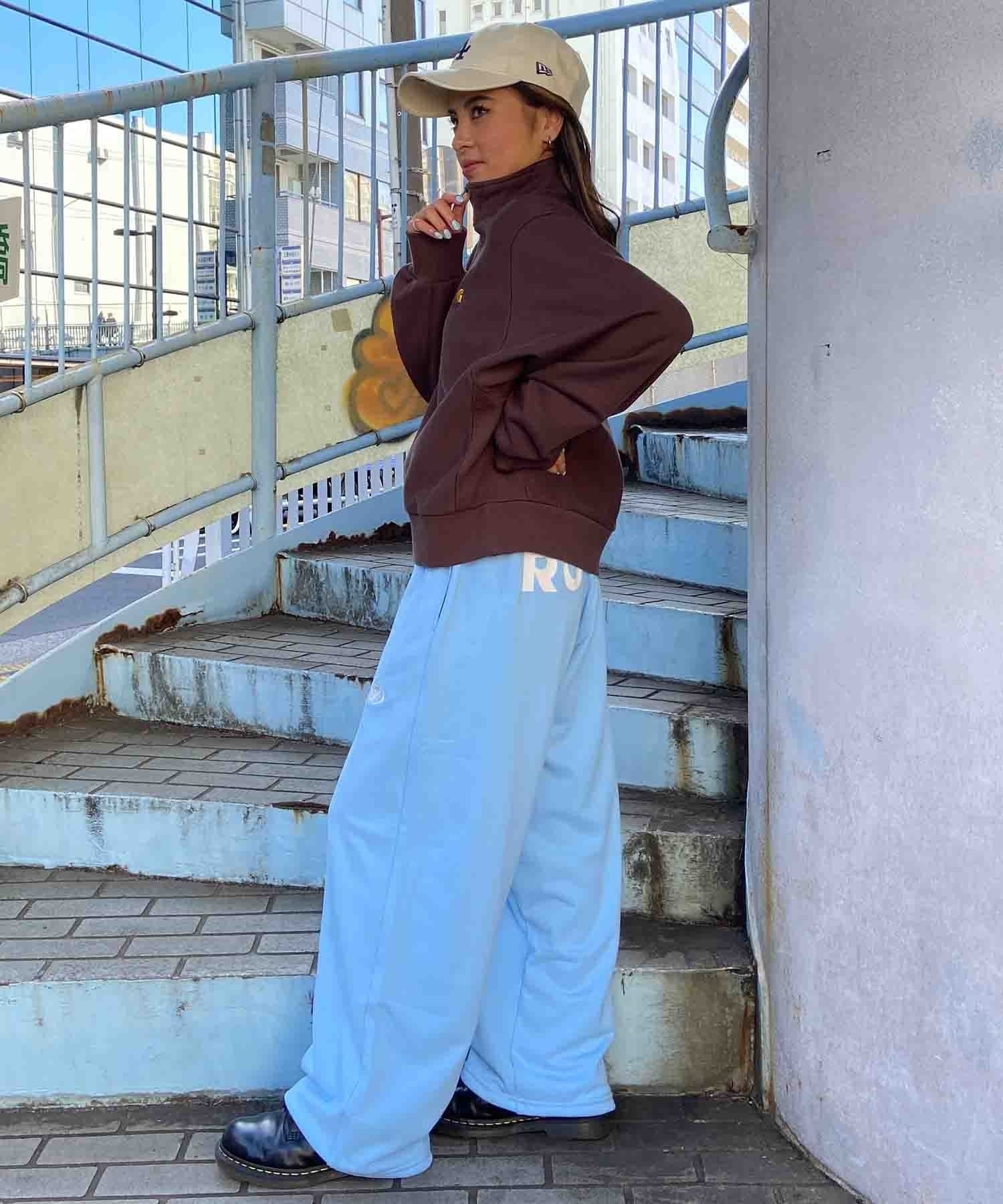 Carhartt/カーハート HALF ZIP AMERICAN SCRIPT SWEAT レディース スウェット ハーフジップ I032329(BROWN-XS)