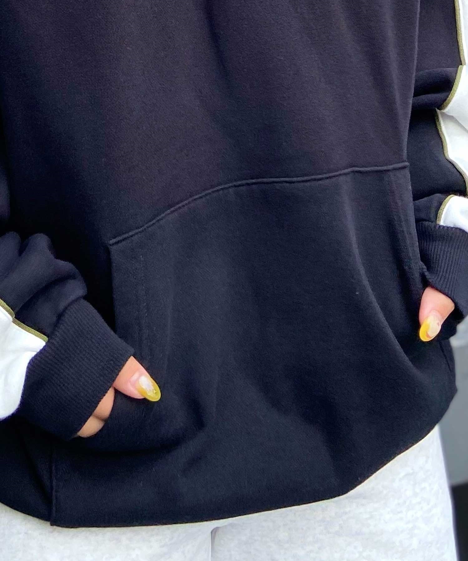 X-GIRL/エックスガール  CONTRAST COLOR SWEAT HOODIE レディース プルオーバー パーカー 105233012022(WHITE-M)