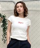 X-girl/エックスガール SMALL LOGO SS BABY TEE 105242011041 レディース  Tシャツ ムラサキスポーツ限定(BLACK-S)