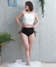 LAETITIA レリッタ 水着 レディース リブハイネック ハイウエスト レースアップ 440901 ムラサキスポーツ限定(WT-9)