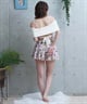 LAETITIA レリッタ 水着 レディース  オフショルダー 花柄 ショートパンツ 3点セット 441401(WT-9)