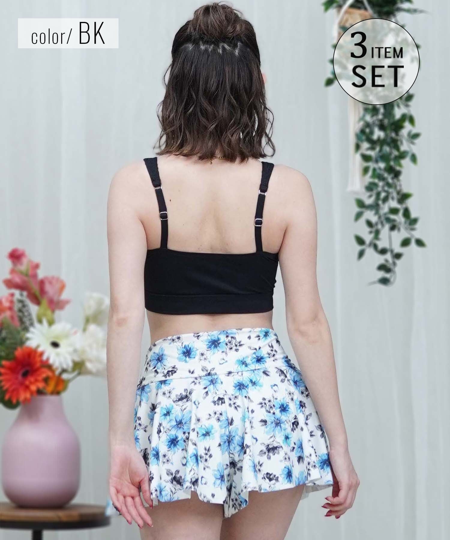 LAETITIA レリッタ 水着 レディース タンキニ 花柄 3点セット 441301(WT-9)