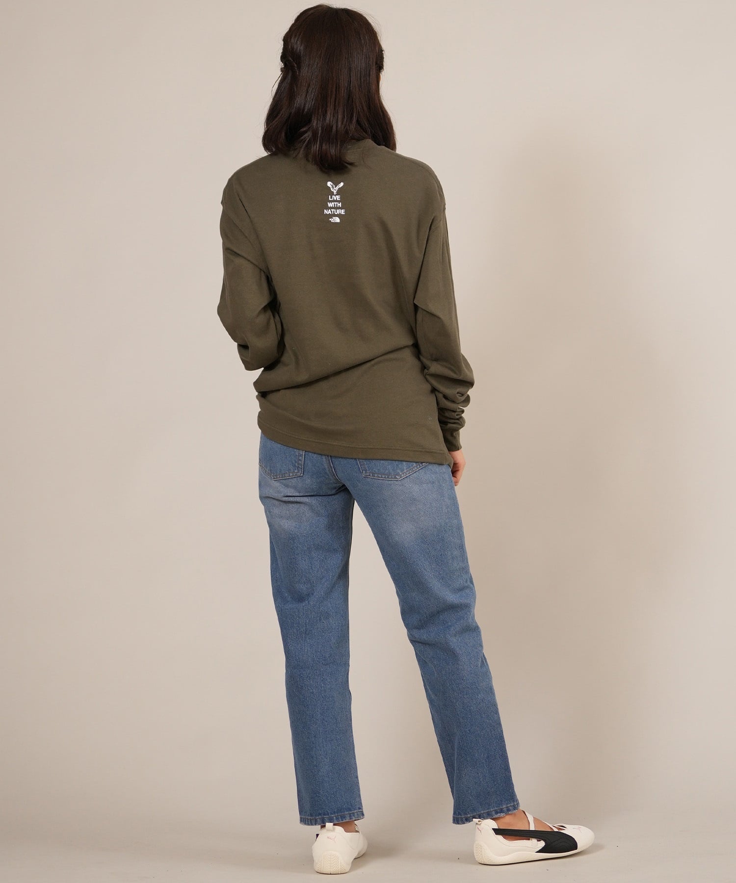 THE NORTH FACE ザ・ノース・フェイス 長袖 Tシャツ ロンT レディース 無地 ワンポイント ロゴ ロングスリーブズーピッカーティー NT82536(AG-S)