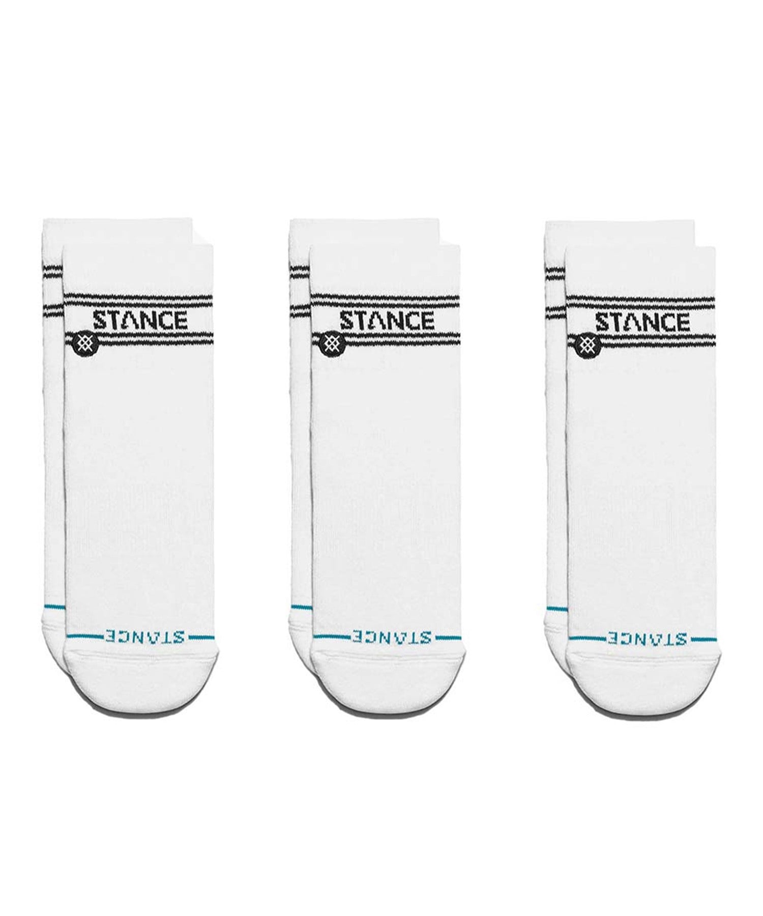 STANCE スタンス ソックス 靴下 3足セット BASIC QUARTER 3 PACK A356A24BAS(WHITE-L)