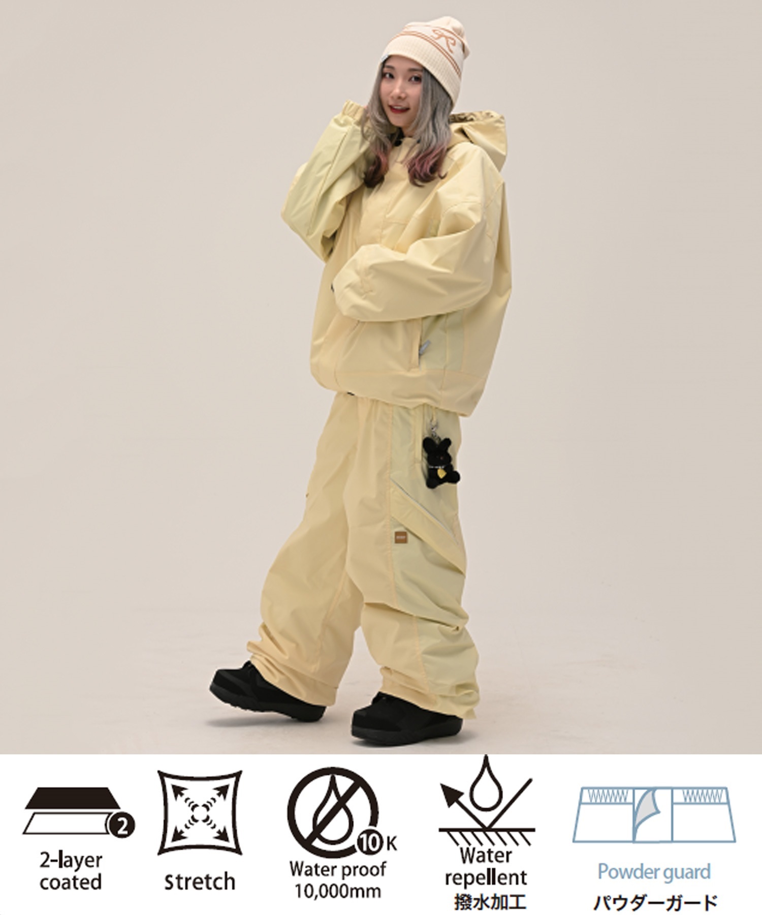 6KNOT シックスノット BRIGHT PANEL スノーボード ウェア パンツ レディース ムラサキスポーツ 25-26モデル LL C28【2526】(IVORY-S)