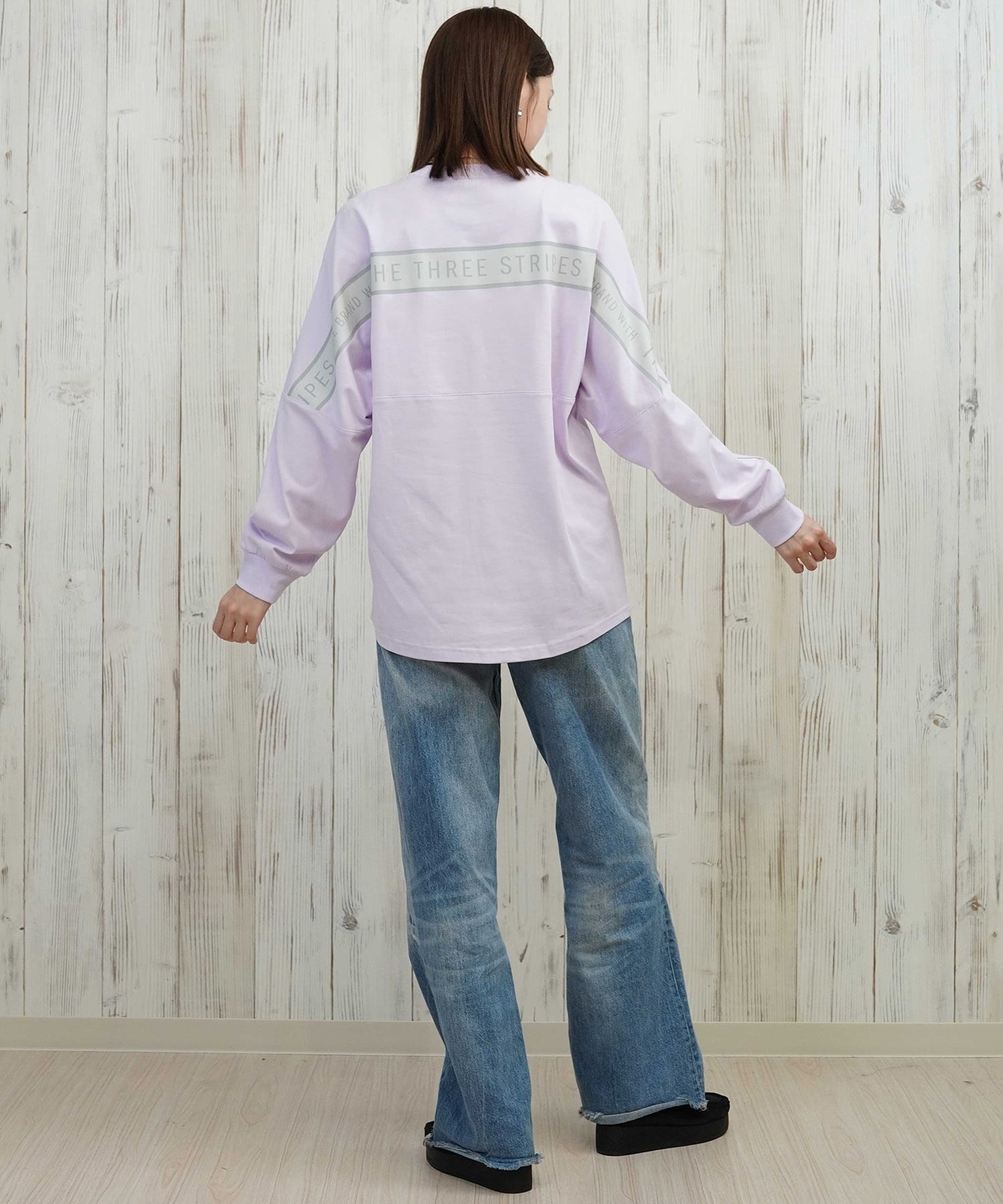 adidas アディダス 長袖 Tシャツ ロンT レディース バックテープ CX380(BK-M)