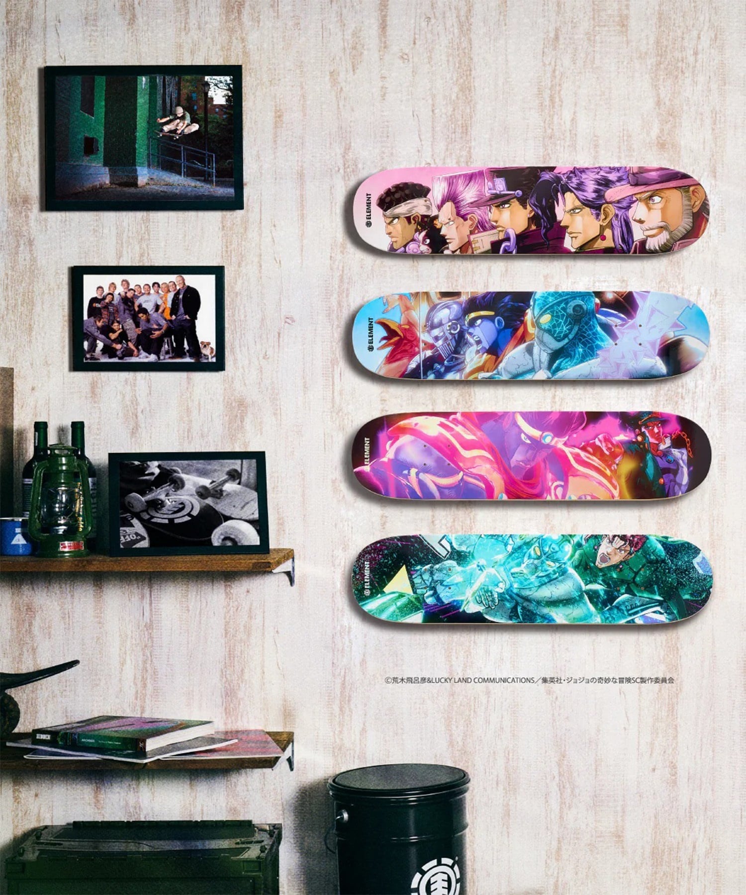 ELEMENT エレメント スケートボード デッキ JOJO コラボ 8inch AVDOL X MAGICIANS RED ムラサキスポーツ JOJOの奇妙な冒険(AVDOL-8inch)
