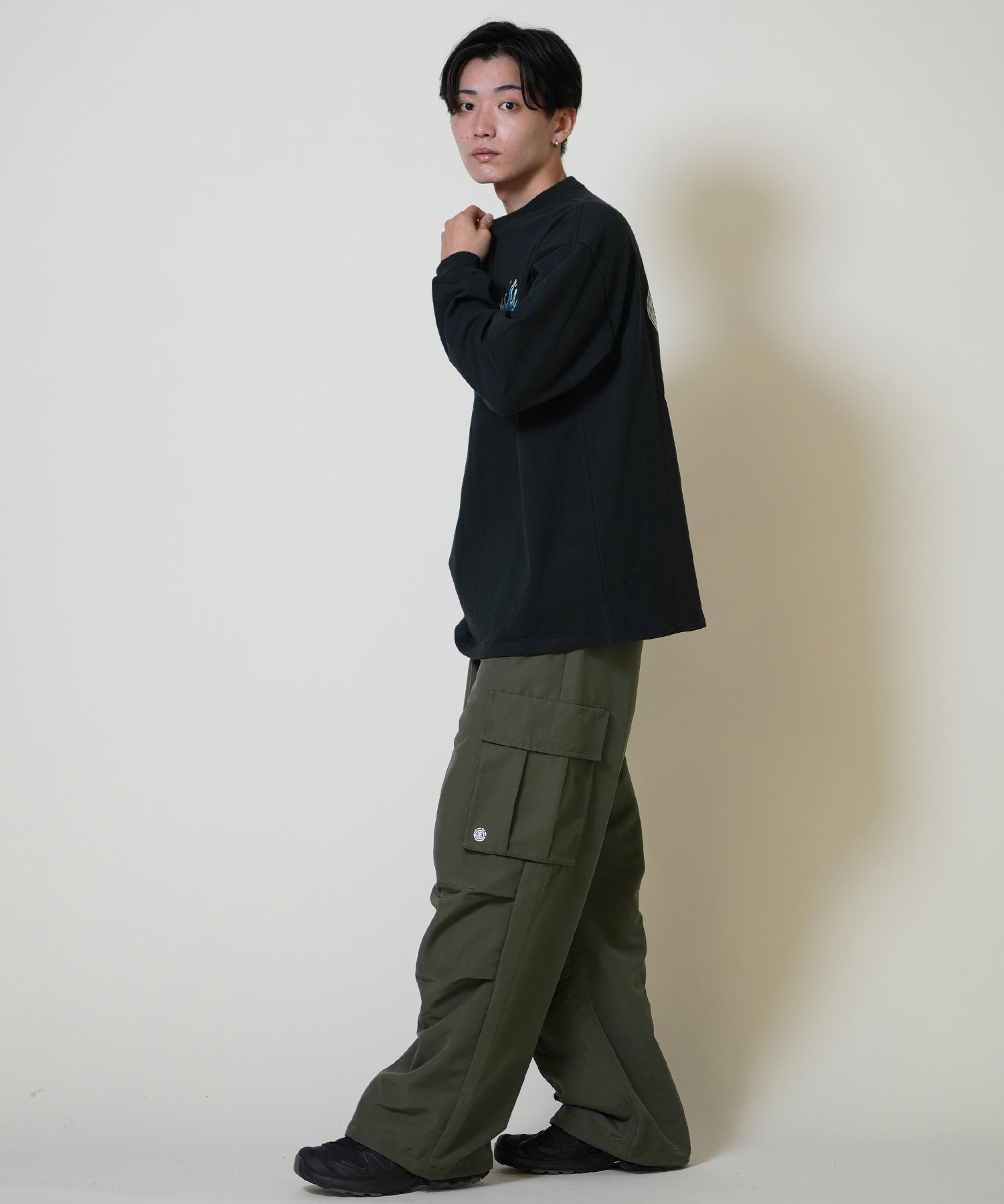 ELEMENT エレメント ロングパンツ メンズ ワイド カーゴパンツ SHOD PANTS CA05 BF022-709(FBK-M)