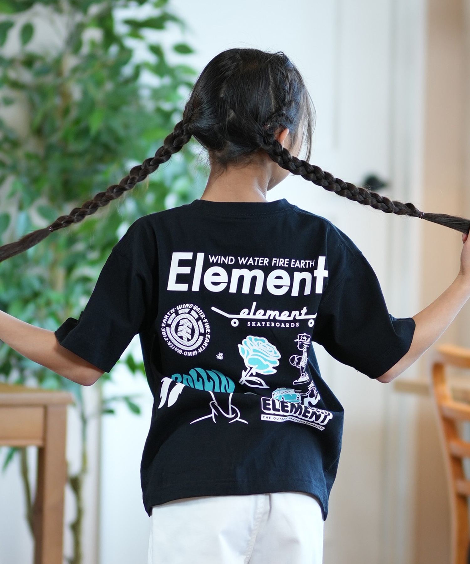 ELEMENT エレメント Tシャツ キッズ 半袖 バックプリント AGE OF SS YOUTH BF025-230(WHT-130cm)