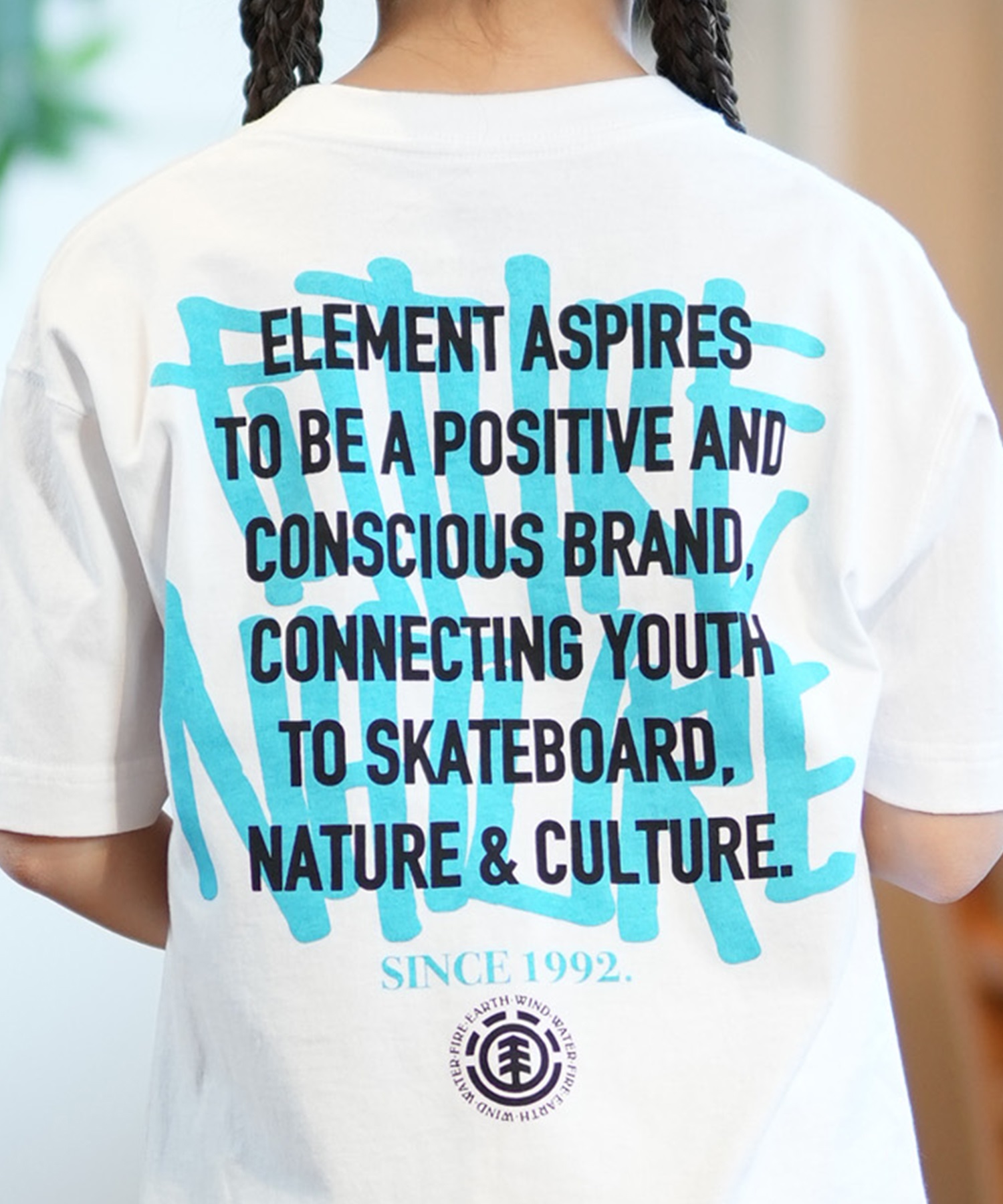 ELEMENT エレメント Tシャツ キッズ 半袖 バックプリント LAYER TAGGING SS YOUTH BF025-232(WHT-130cm)