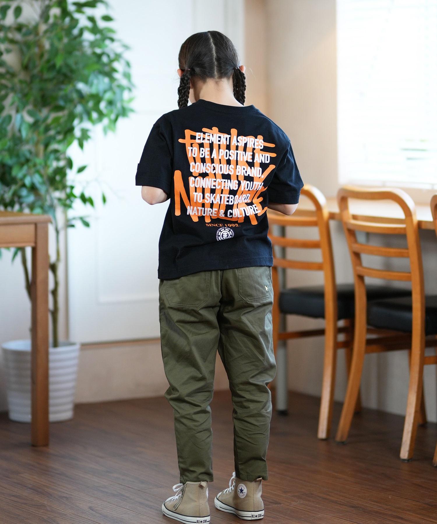 ELEMENT エレメント Tシャツ キッズ 半袖 バックプリント LAYER TAGGING SS YOUTH BF025-232(WHT-130cm)