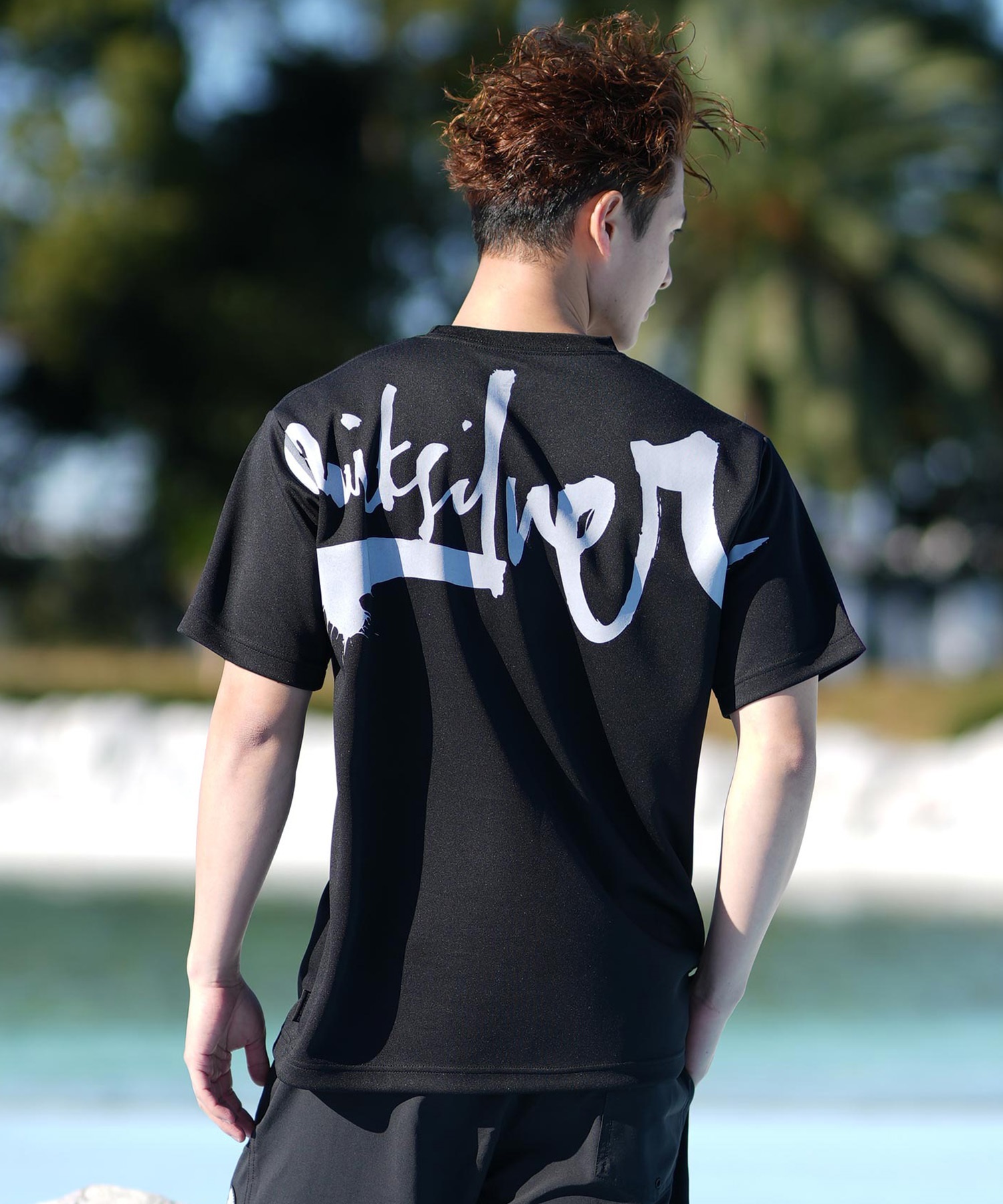 QUIKSILVER クイックシルバー ラッシュガード メンズ 半袖 Tシャツ バックプリント 水陸両用 UVカット QLY251019(WHT-M)