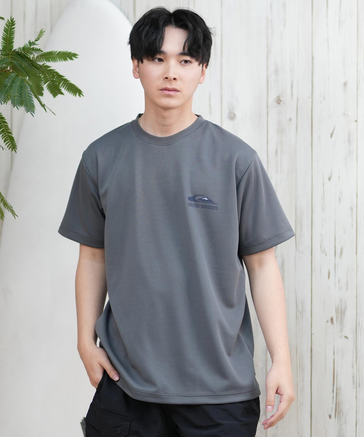 QUIKSILVER クイックシルバー ラッシュガード メンズ 半袖 Tシャツ バックプリント 水陸両用 UVカット QLY251623M ムラサキスポーツ限定(WHT-M)