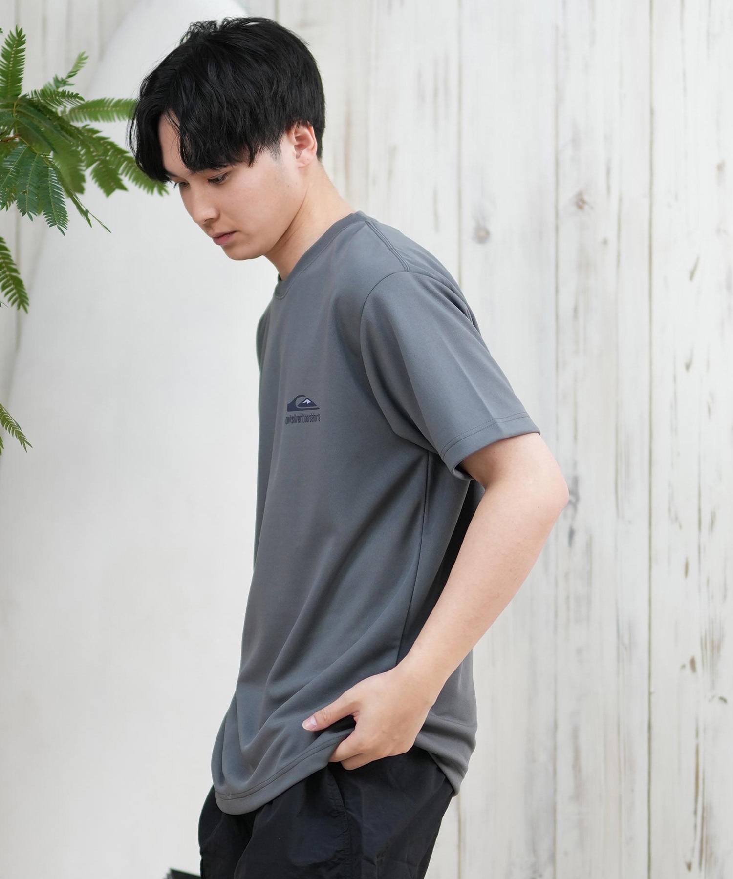 QUIKSILVER クイックシルバー ラッシュガード メンズ 半袖 Tシャツ バックプリント 水陸両用 UVカット QLY251623M ムラサキスポーツ限定(WHT-M)