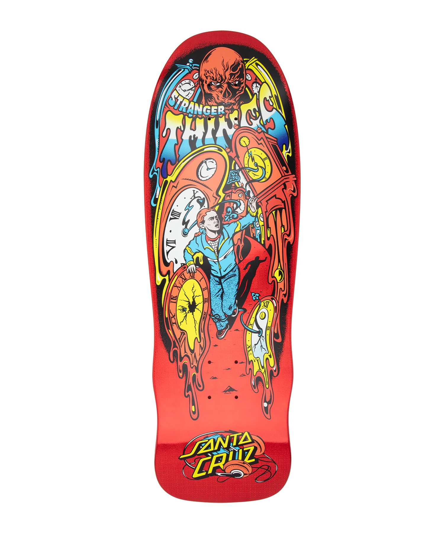 SANTA CRUZ サンタクルーズ スケートボード デッキ STRANGER THINGS 9.7inch GRABKE MAX MELTING CLOCK  海外ドラマ コラボ ムラサキスポーツ(RED-9.7inch)
