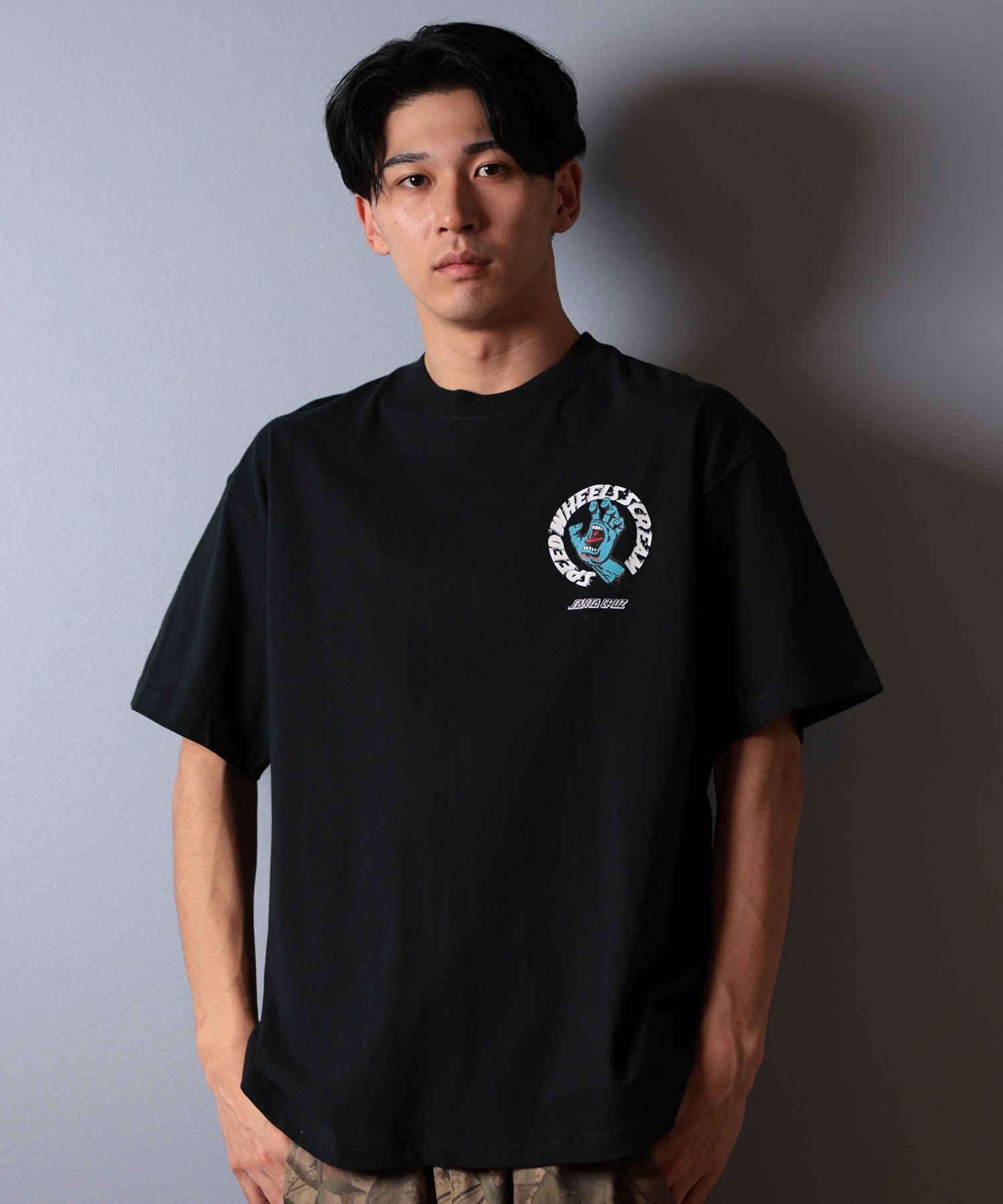 SANTACRUZ サンタクルーズ 半袖 Tシャツ メンズ バックプリント ロゴ スクリーミングハンド 502252401 ムラサキスポーツ限定(WHITE-M)