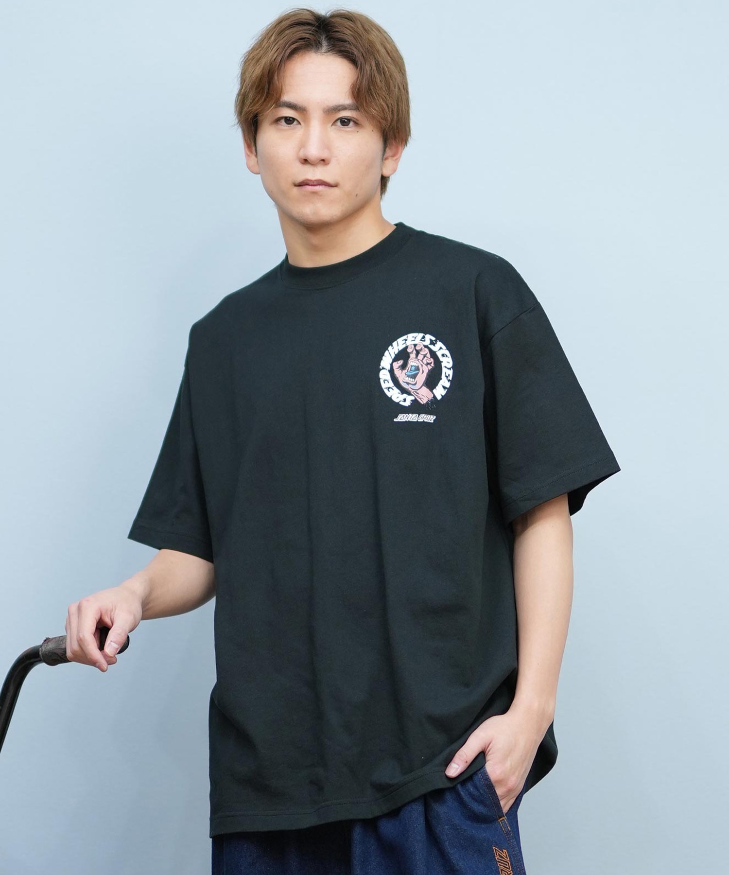 SANTACRUZ サンタクルーズ 半袖 Tシャツ メンズ バックプリント ロゴ スクリーミングハンド 502252401 ムラサキスポーツ限定(WHITE-M)