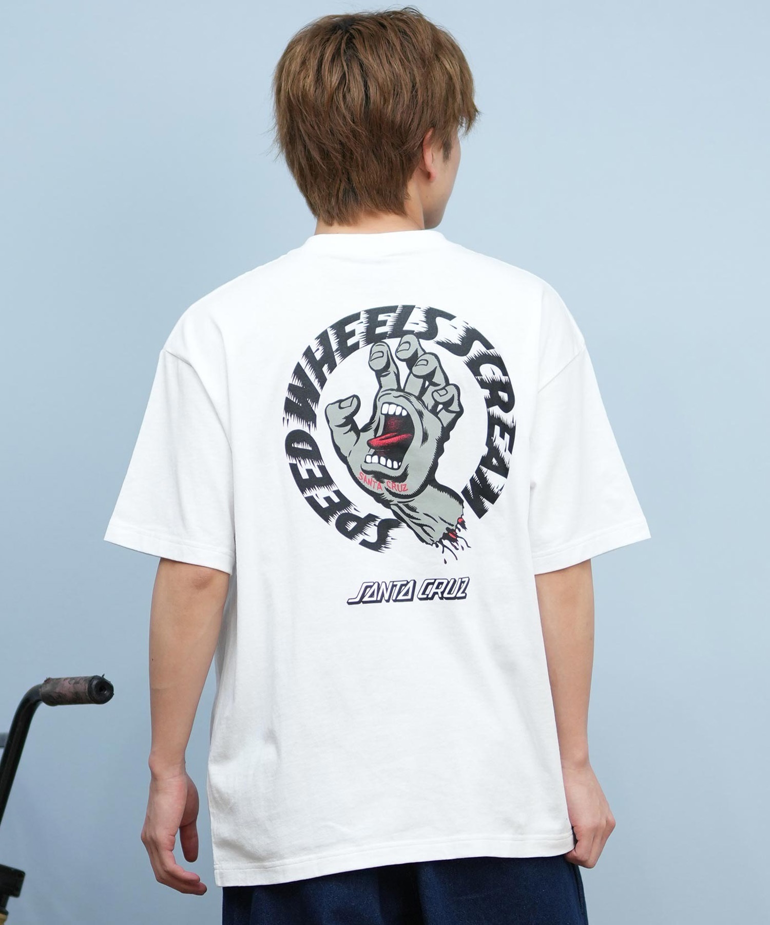 SANTACRUZ サンタクルーズ 半袖 Tシャツ メンズ バックプリント ロゴ スクリーミングハンド 502252401 ムラサキスポーツ限定(WHITE-M)