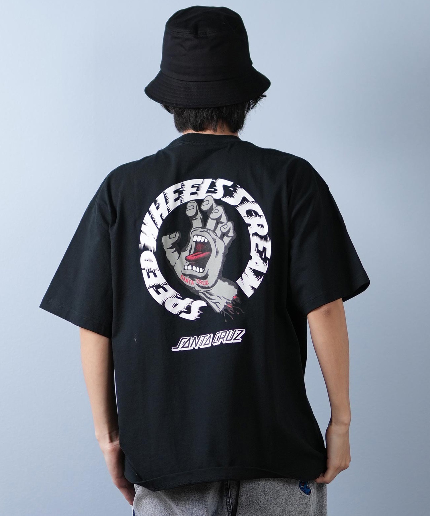 SANTACRUZ サンタクルーズ 半袖 Tシャツ メンズ バックプリント ロゴ スクリーミングハンド 502252401 ムラサキスポーツ限定(WHITE-M)