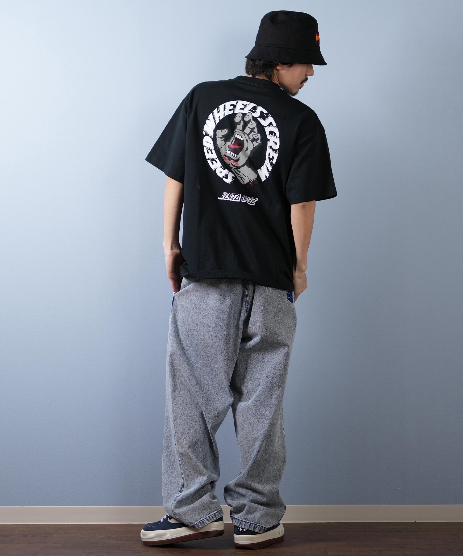 SANTACRUZ サンタクルーズ 半袖 Tシャツ メンズ バックプリント ロゴ スクリーミングハンド 502252401 ムラサキスポーツ限定(WHITE-M)