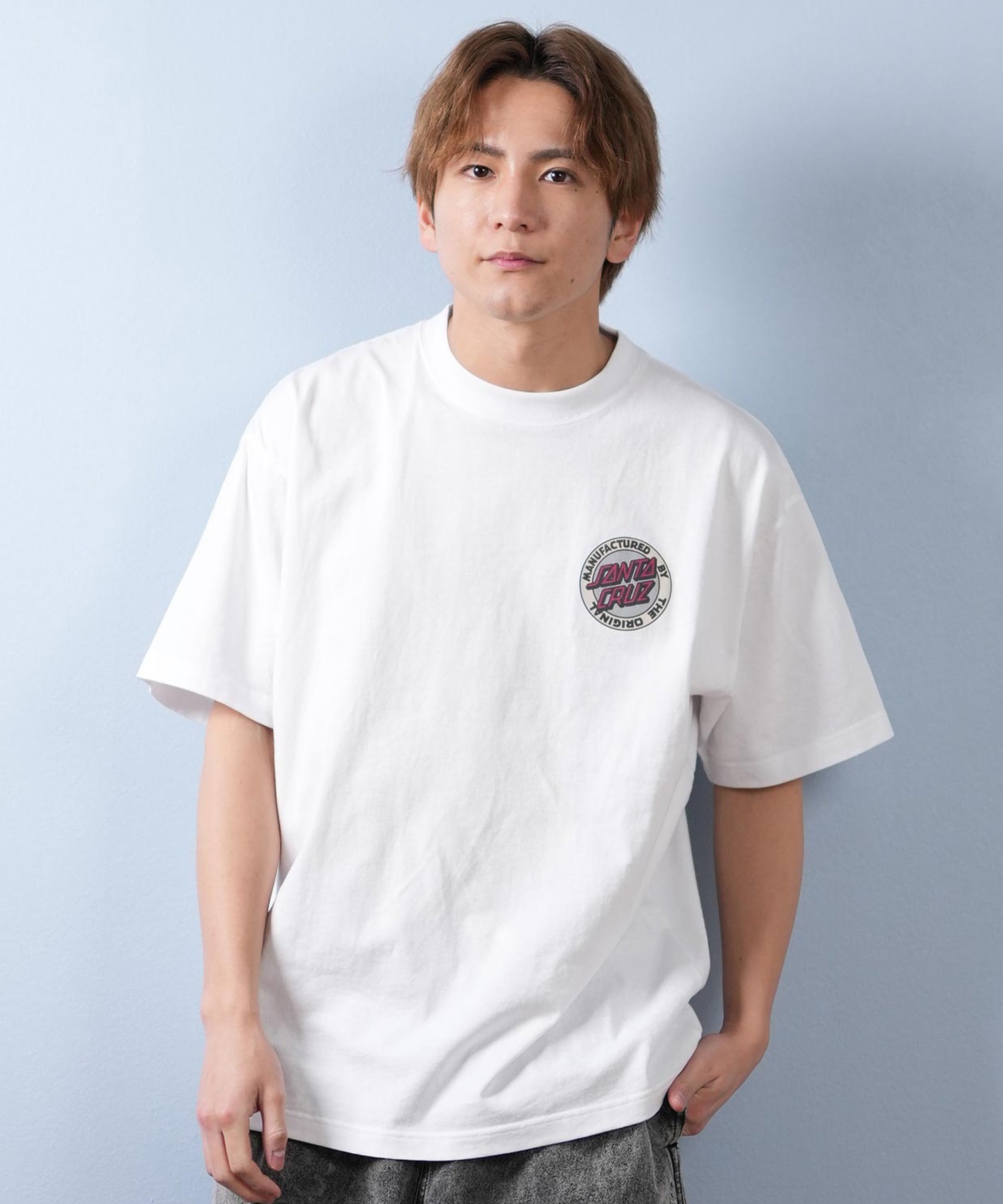 SANTACRUZ サンタクルーズ 半袖 Tシャツ メンズ バックプリント ロゴ スクリーミングハンド 502252402 ムラサキスポーツ限定(WHITE-M)