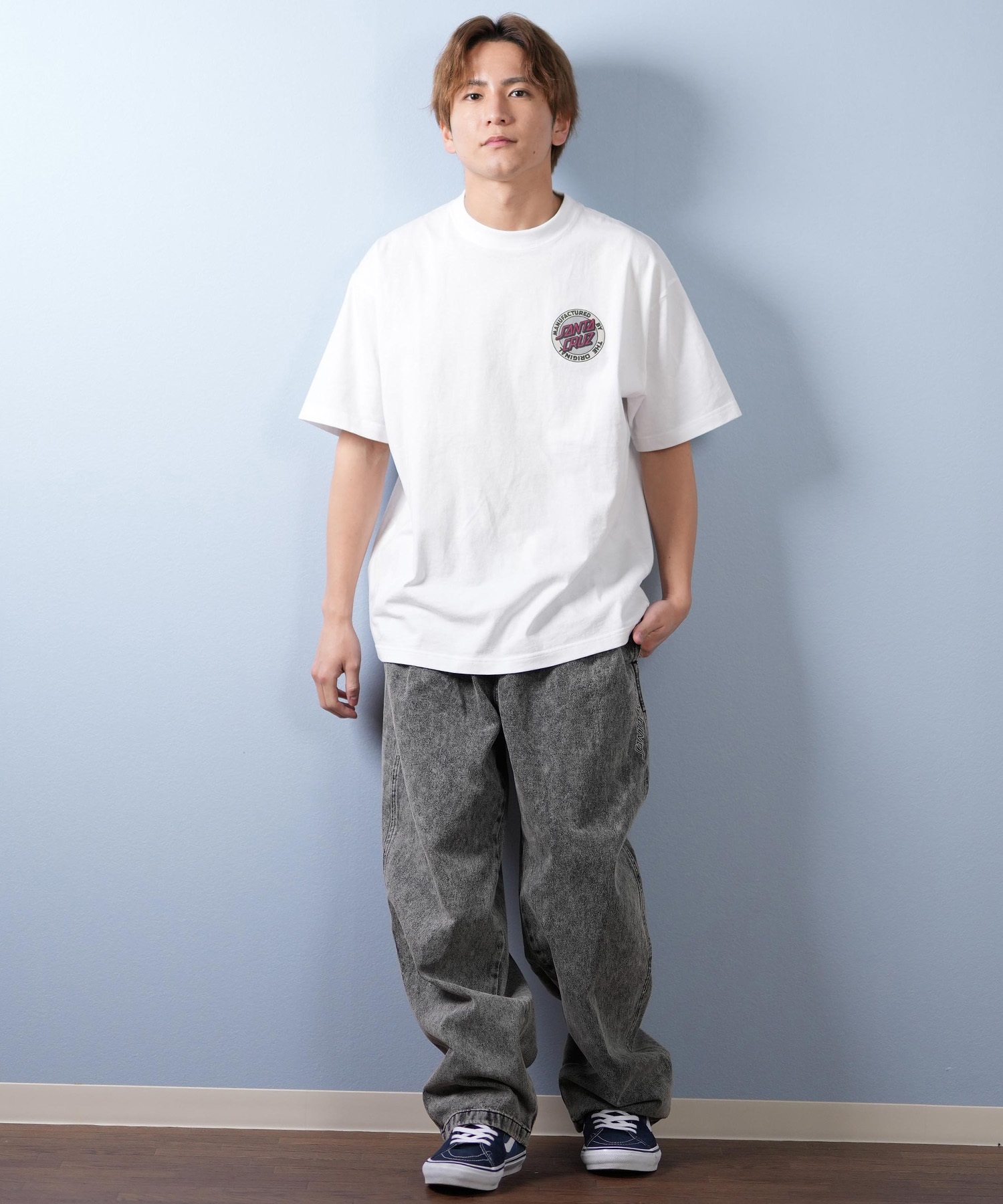 SANTACRUZ サンタクルーズ 半袖 Tシャツ メンズ バックプリント ロゴ スクリーミングハンド 502252402 ムラサキスポーツ限定(WHITE-M)