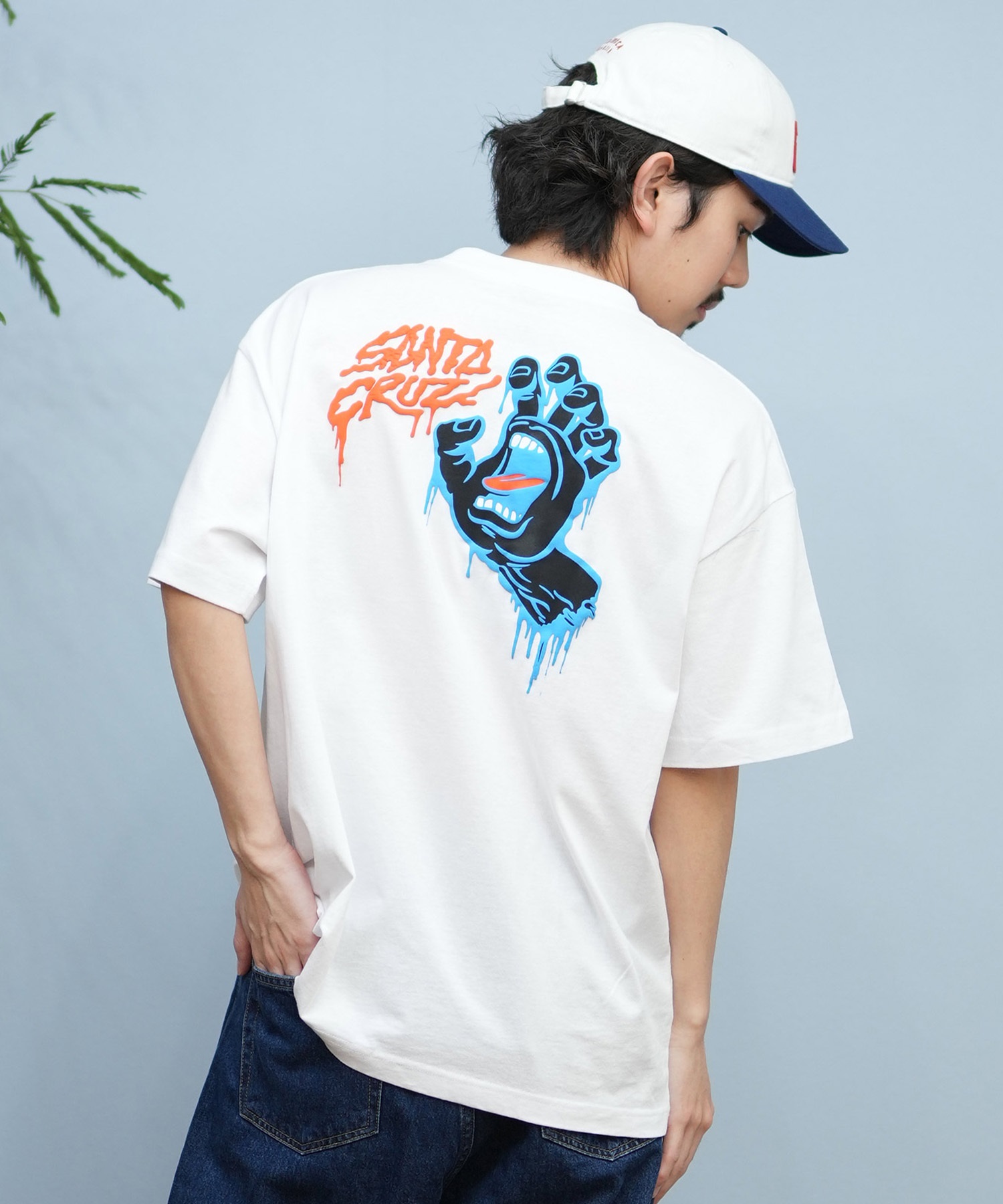 SANTACRUZ サンタクルーズ 半袖 Tシャツ メンズ バックプリント ロゴ スクリーミングハンド 502252403 ムラサキスポーツ限定(WHITE-M)
