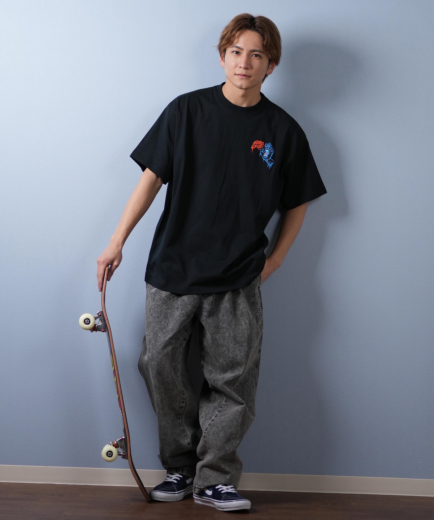 SANTACRUZ サンタクルーズ 半袖 Tシャツ メンズ バックプリント ロゴ スクリーミングハンド 502252403 ムラサキスポーツ限定(WHITE-M)