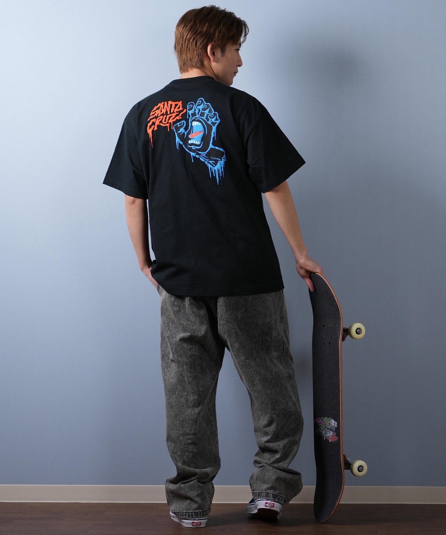 SANTACRUZ サンタクルーズ 半袖 Tシャツ メンズ バックプリント ロゴ スクリーミングハンド 502252403 ムラサキスポーツ限定(WHITE-M)